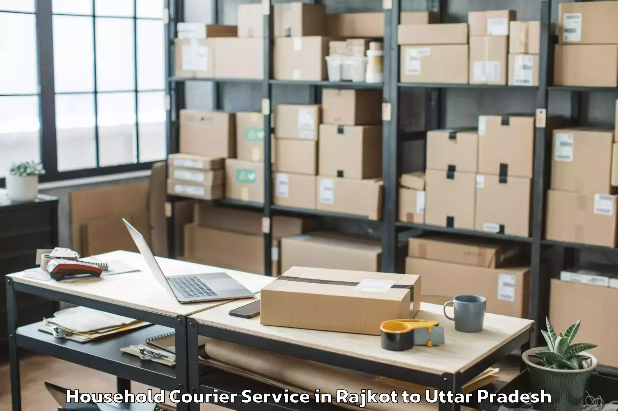 Book Rajkot to Domariyaganj Household Courier Online